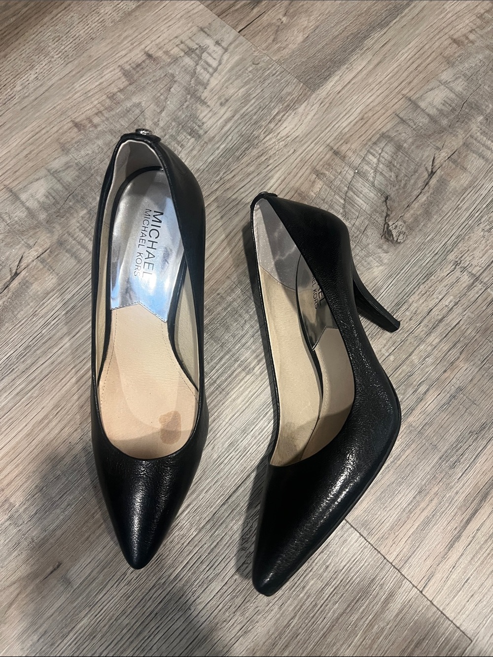 Michael Kors Black Pointed Toe Mid-Heel Pumps